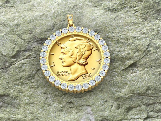 Coin Frame for Dime 3D print model_9