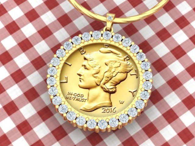 Coin Frame for Dime 3D print model_3