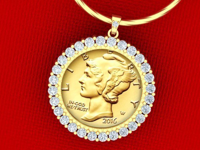 Coin Frame for Dime 3D print model_2