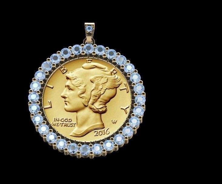 Coin Frame for Dime 3D print model_12