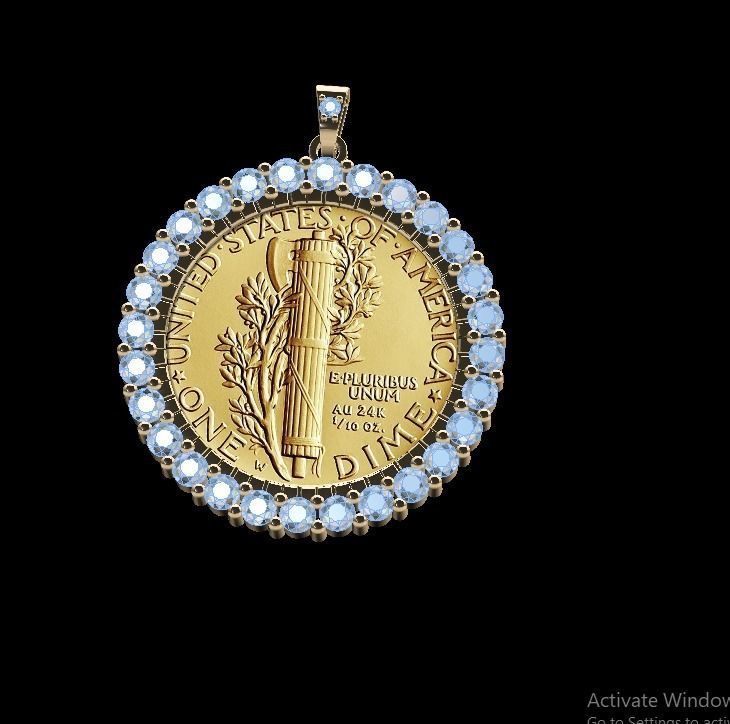 Coin Frame for Dime 3D print model_13