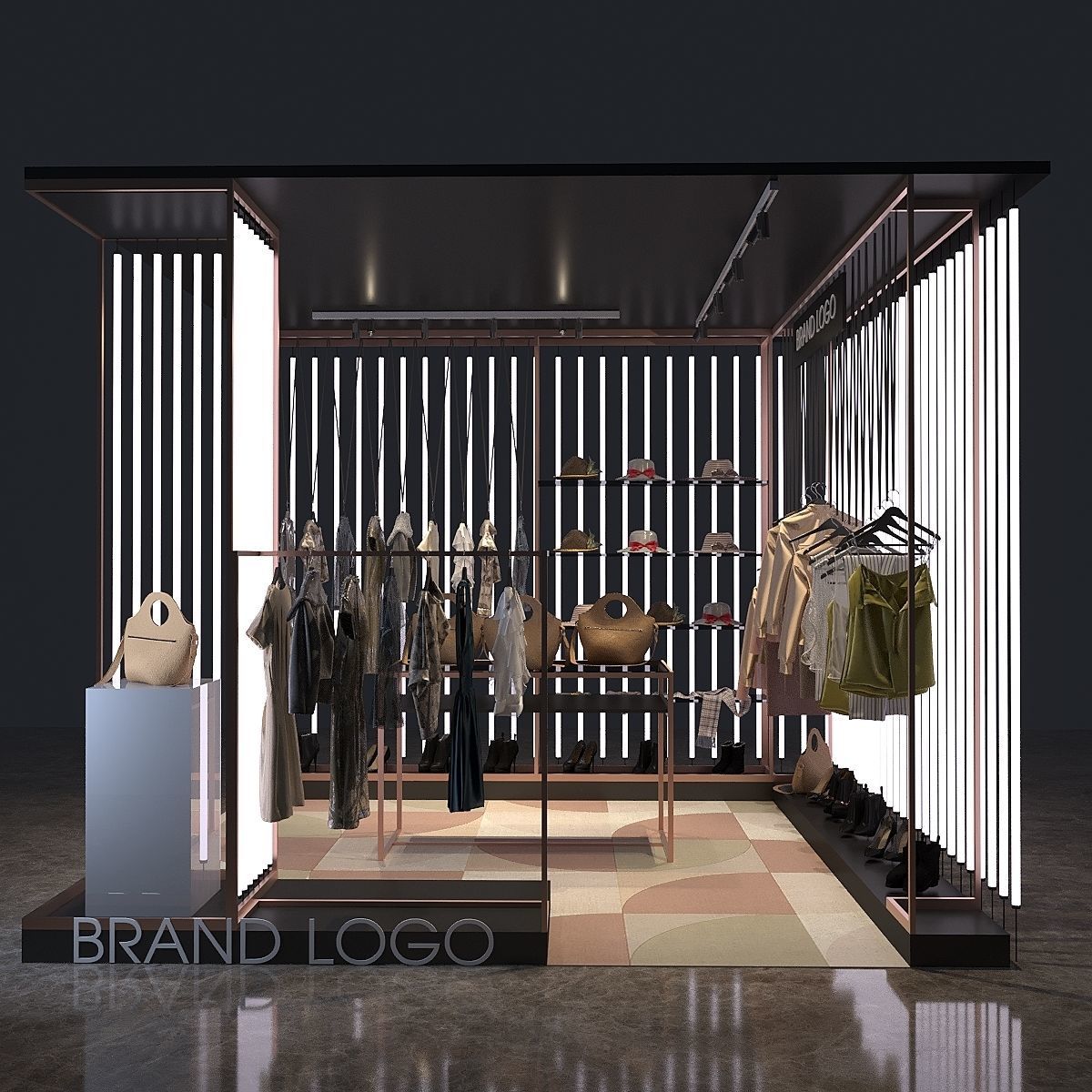 Clothing Kiosk 3D Model Interior Scene 3D model_1