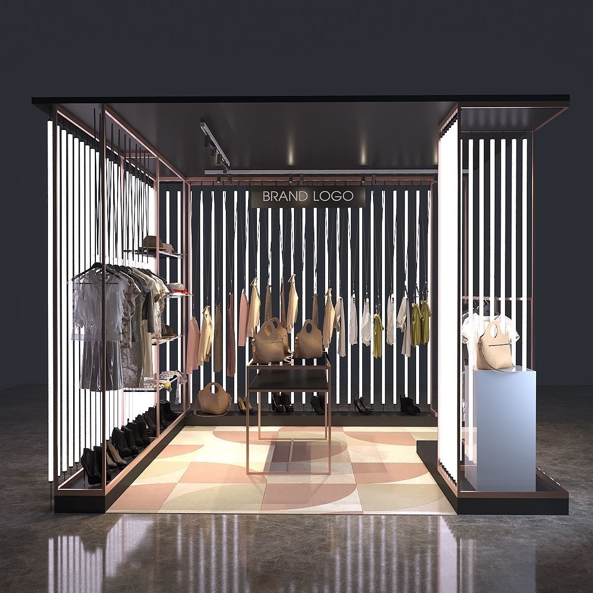 Clothing Kiosk 3D Model Interior Scene 3D model_2