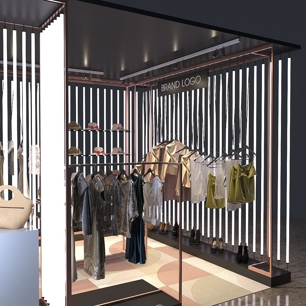 Clothing Kiosk 3D Model Interior Scene 3D model_5
