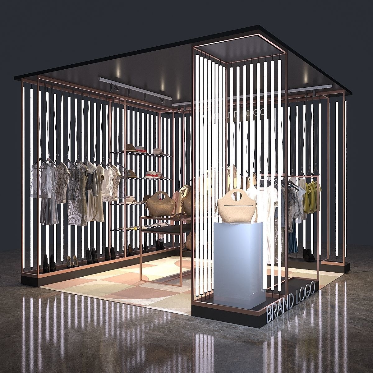 Clothing Kiosk 3D Model Interior Scene 3D model_3