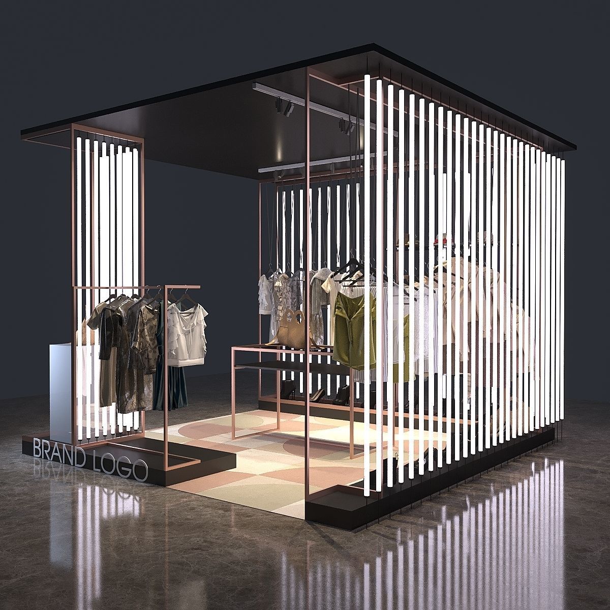 Clothing Kiosk 3D Model Interior Scene 3D model_4