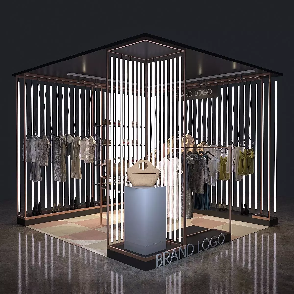 Clothing Kiosk 3D Model Interior Scene 3D model_0