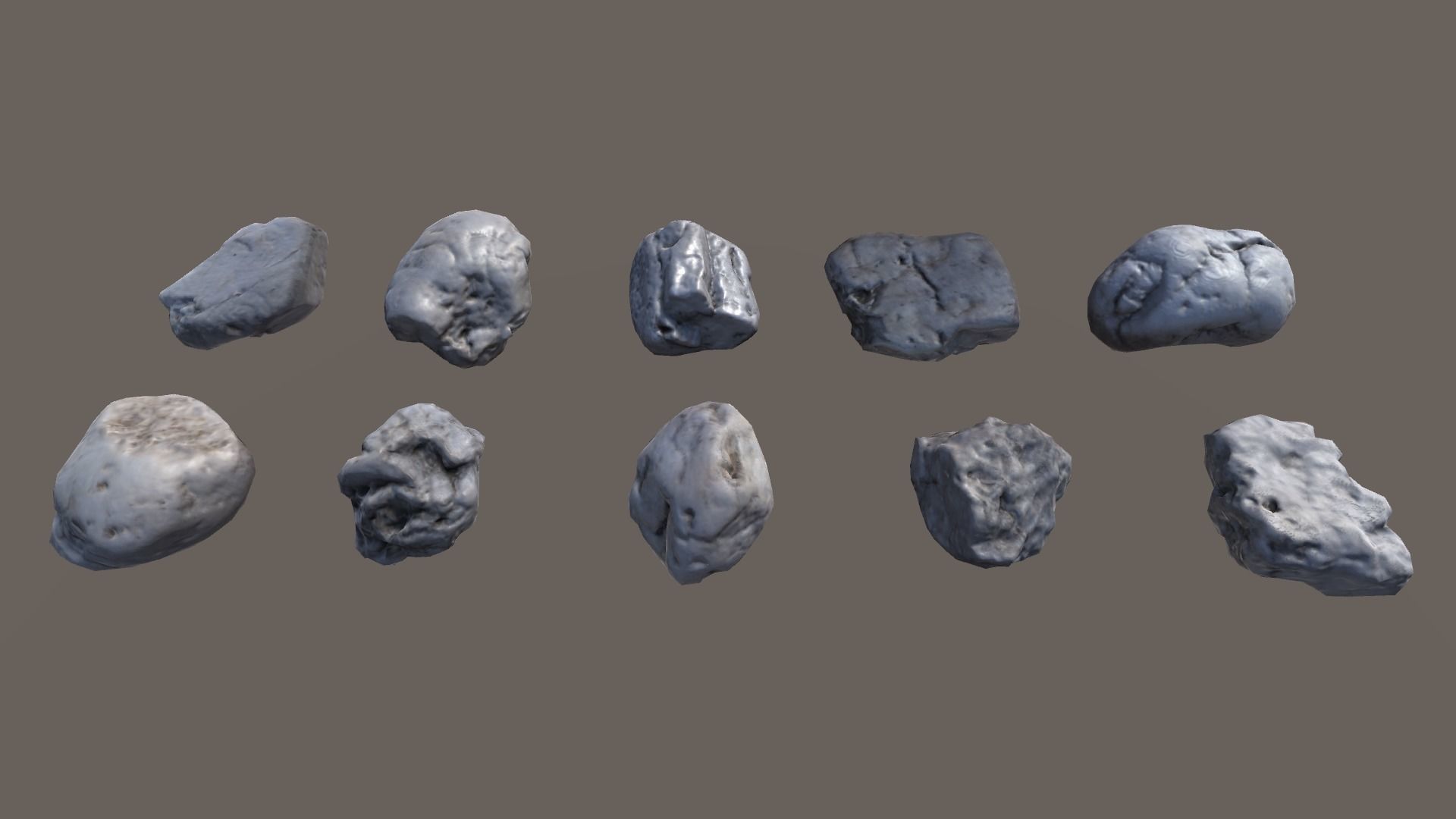 Scanned Stones Collection 01 - Lowpoly Low-poly 3D model_3