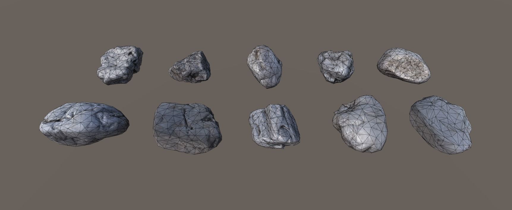 Scanned Stones Collection 01 - Lowpoly Low-poly 3D model_5