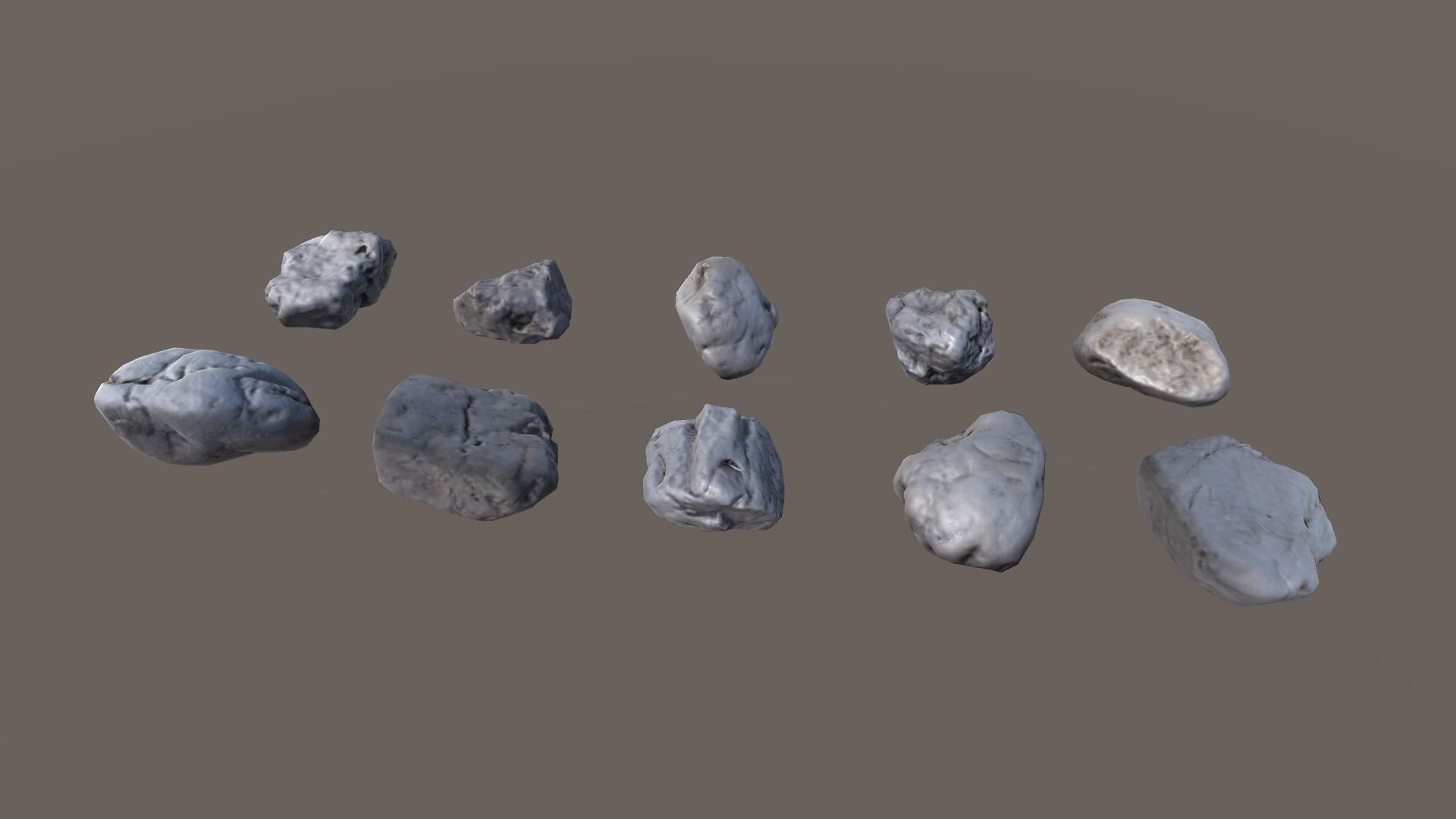 Scanned Stones Collection 01 - Lowpoly Low-poly 3D model_1