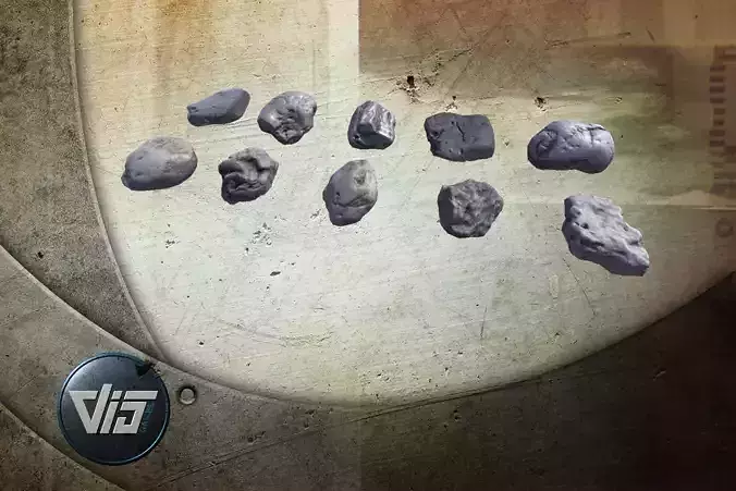 Scanned Stones Collection 01 - Lowpoly