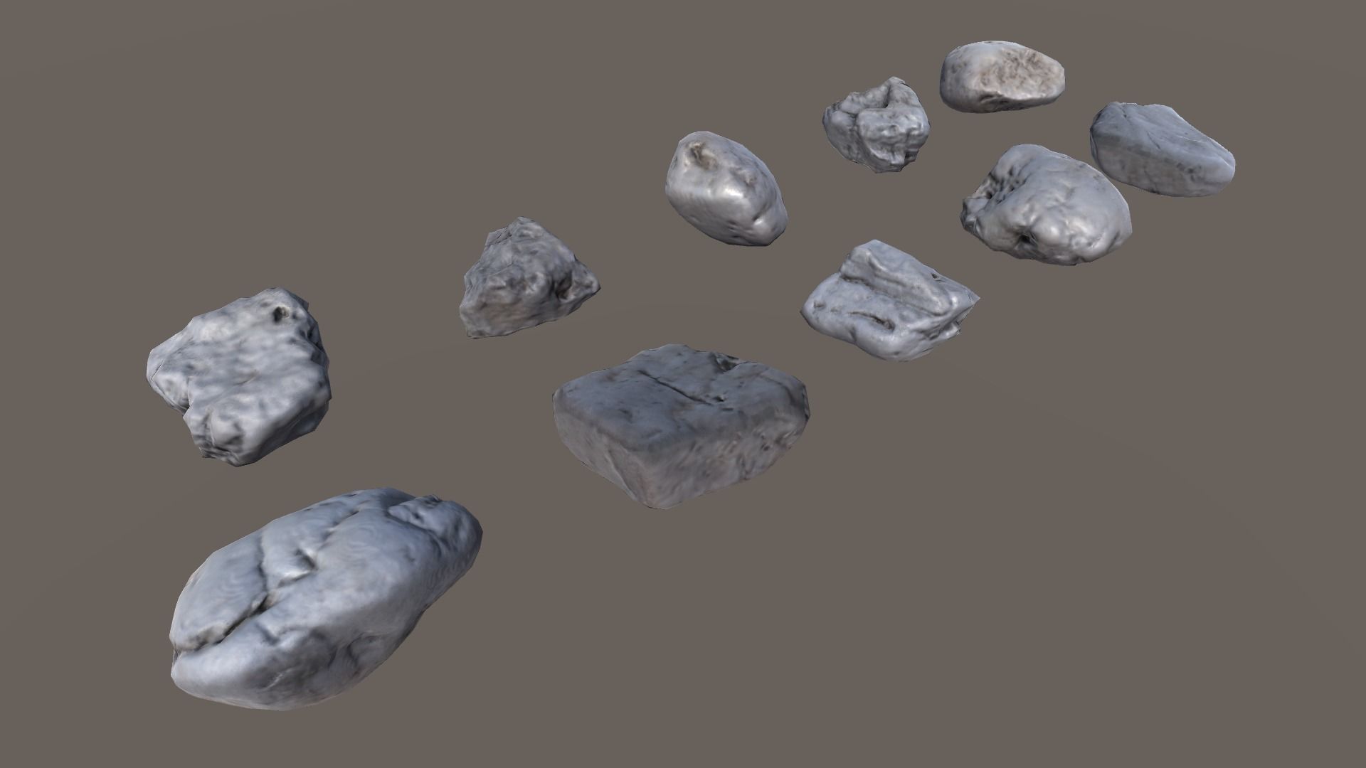 Scanned Stones Collection 01 - Lowpoly Low-poly 3D model_2