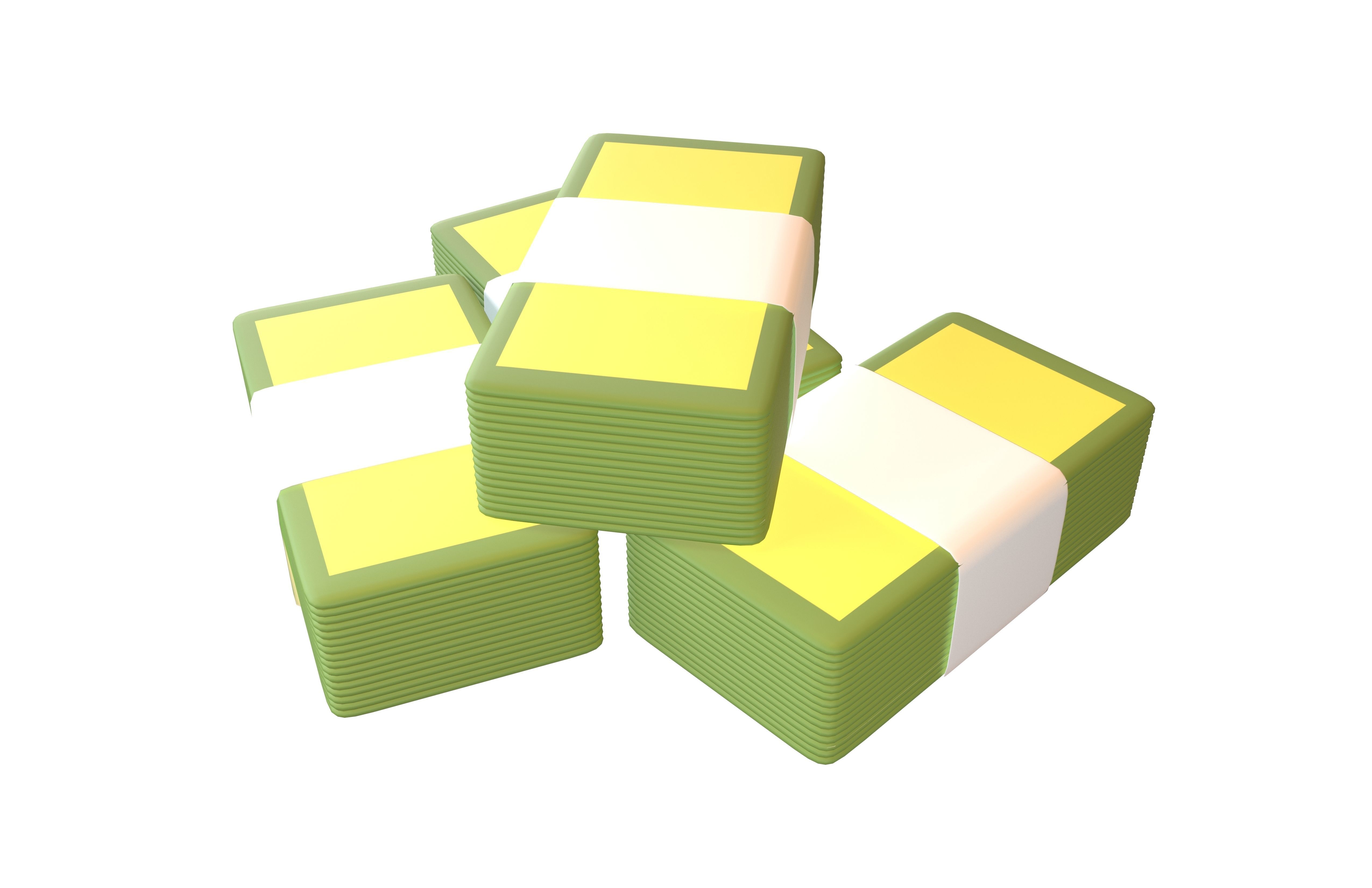 Bundles Of Cartoon Money V2 003 Low-poly 3D model_2