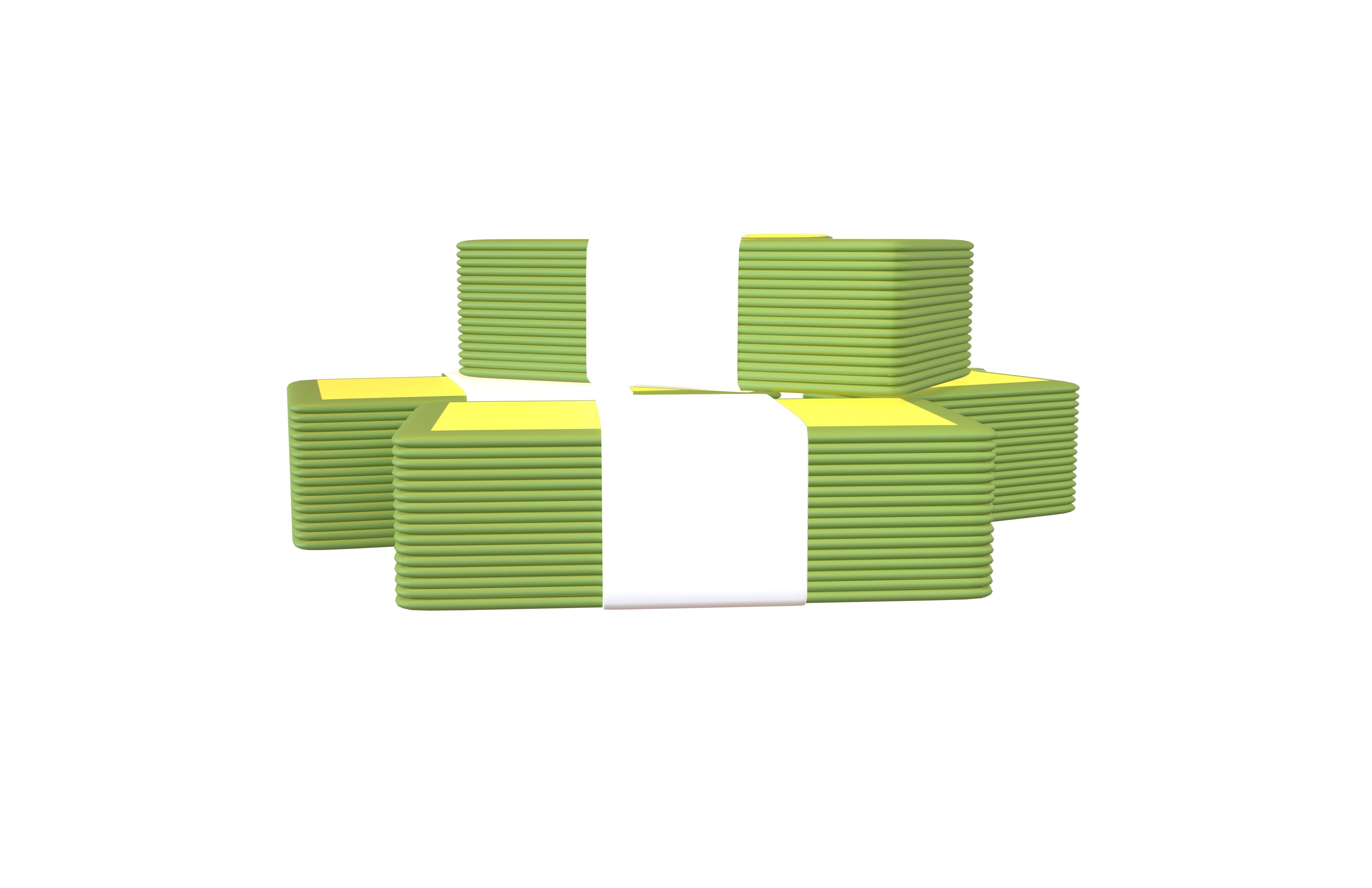 Bundles Of Cartoon Money V2 003 Low-poly 3D model_1