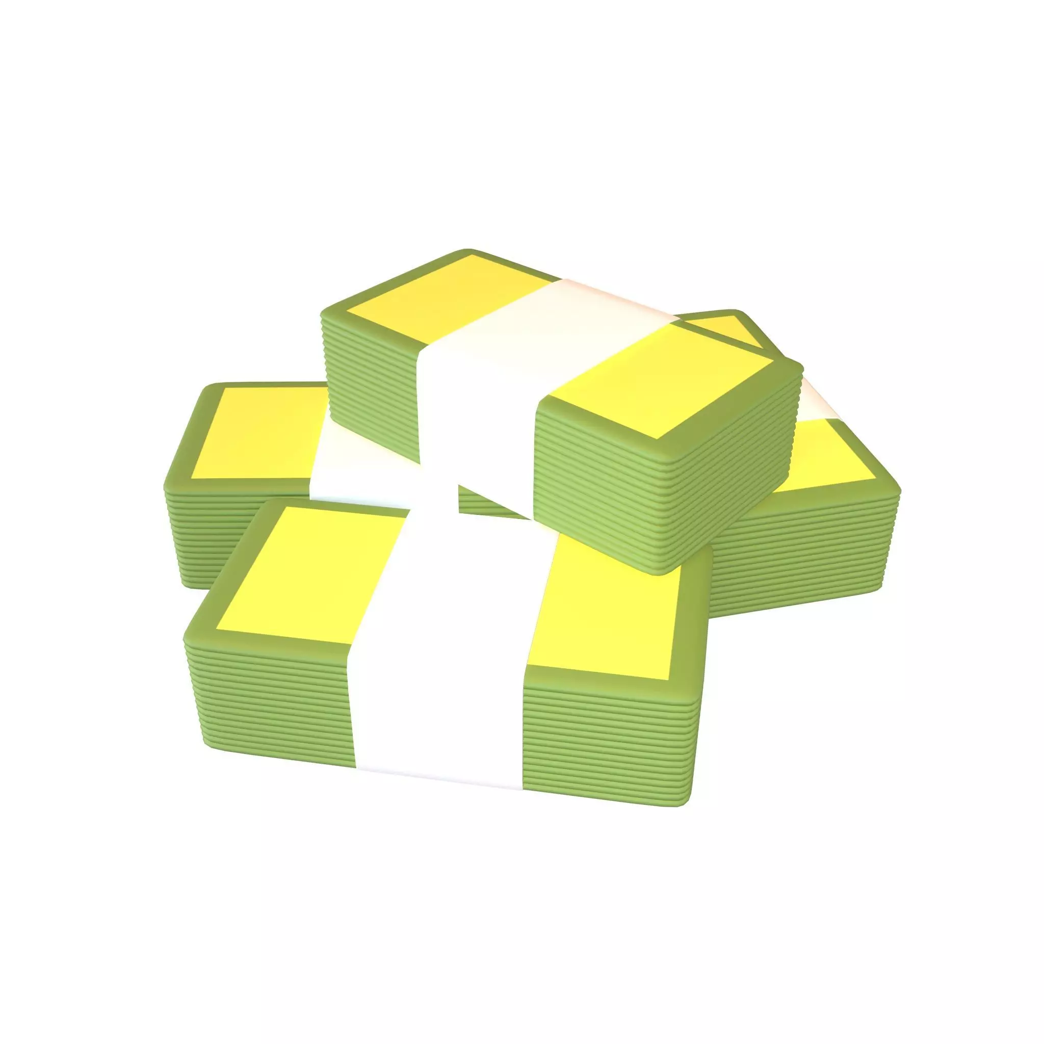 Bundles Of Cartoon Money V2 003 Low-poly 3D model_0