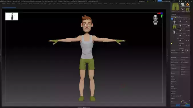 Male - Character Basemesh -ZBrush 2022 - Garet