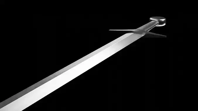 Low poly medieval sword