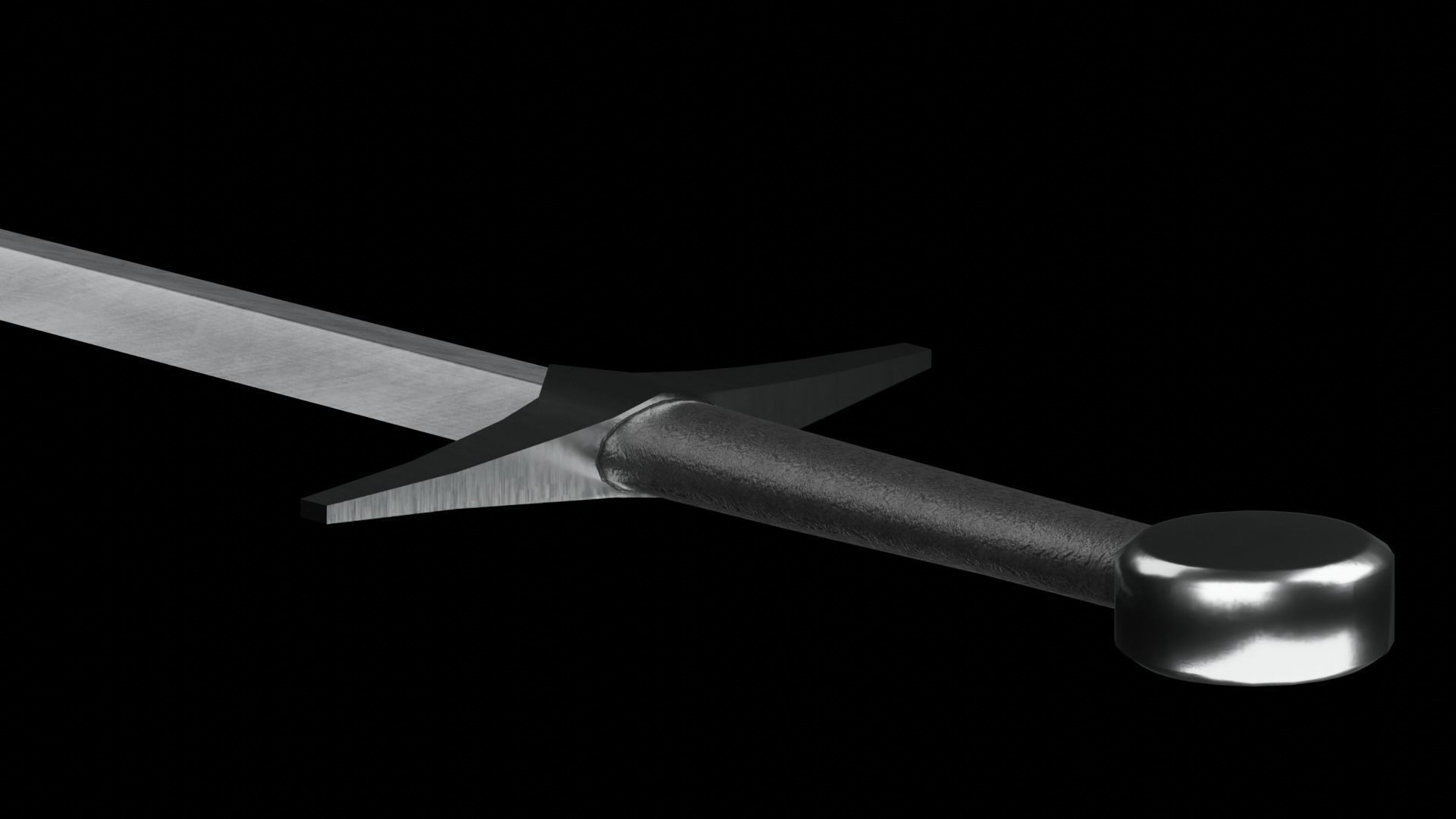 Low poly medieval sword Low-poly 3D model_1