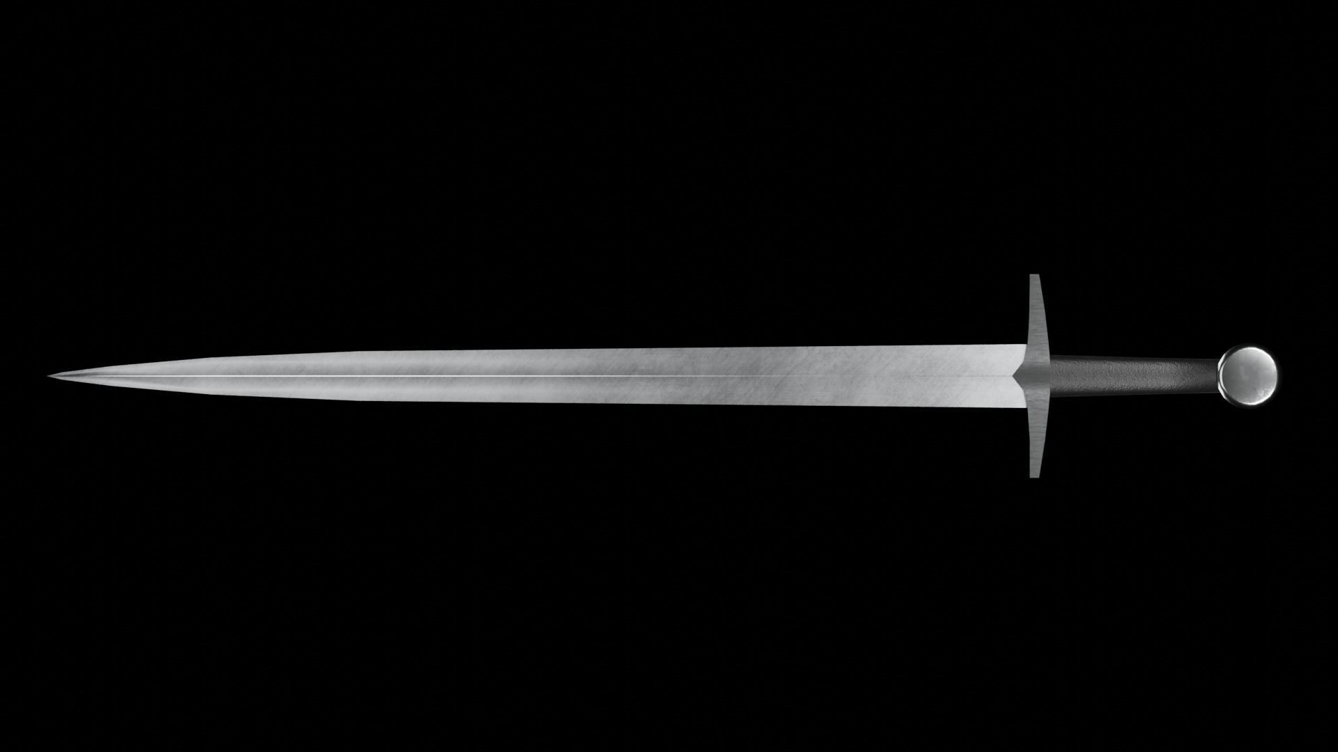 Low poly medieval sword Low-poly 3D model_2