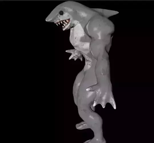 King Shark Comic book character Low-poly 3D model