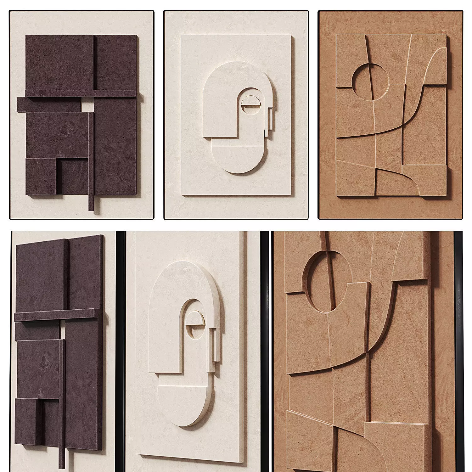 Geometric Canvas Wall Art 3D model_0