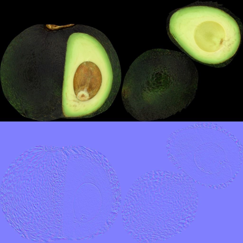 Avocado two avocados 3D model_6