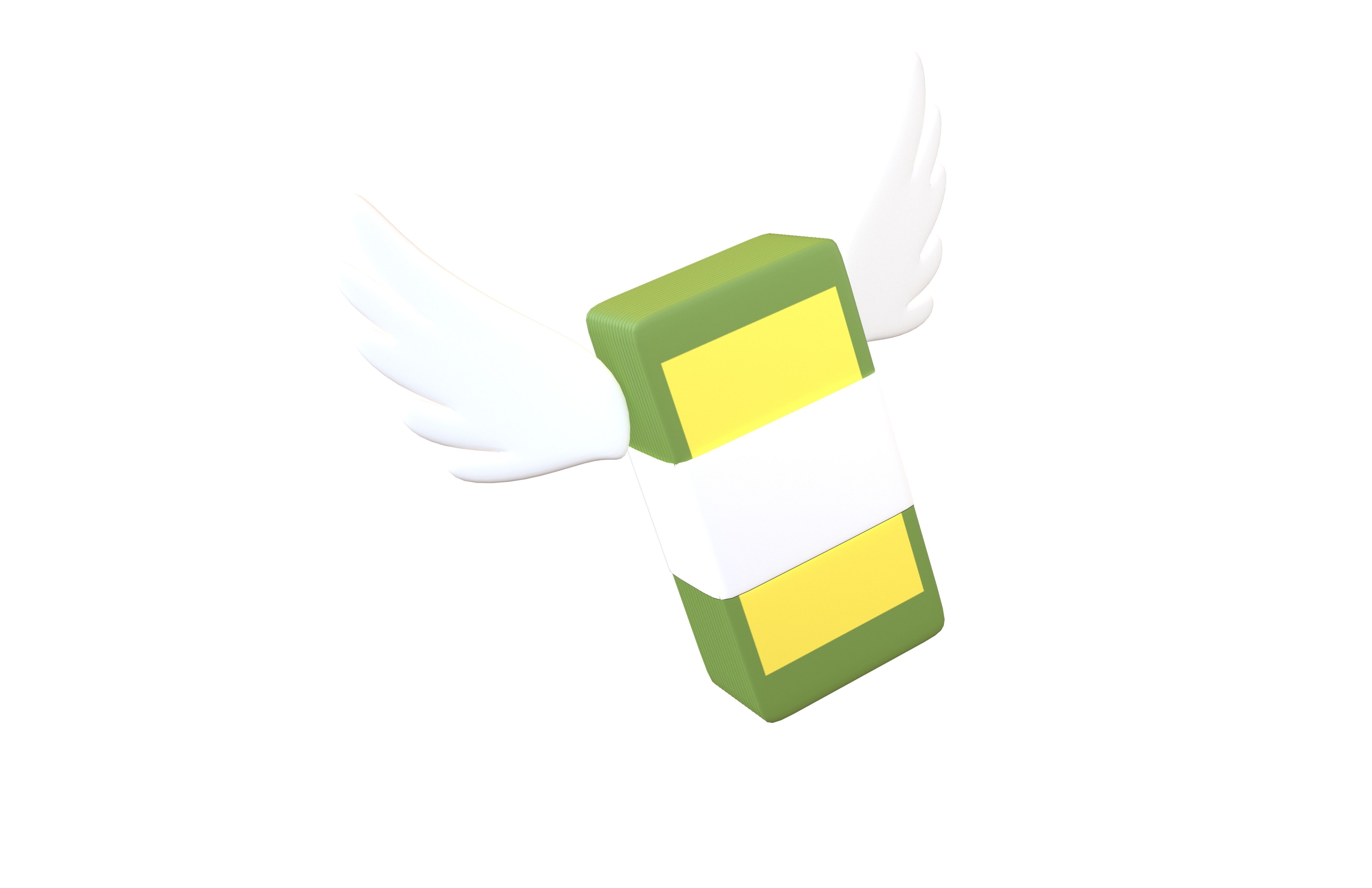 Cartoon Money With Wing V1 003 Low-poly 3D model_1