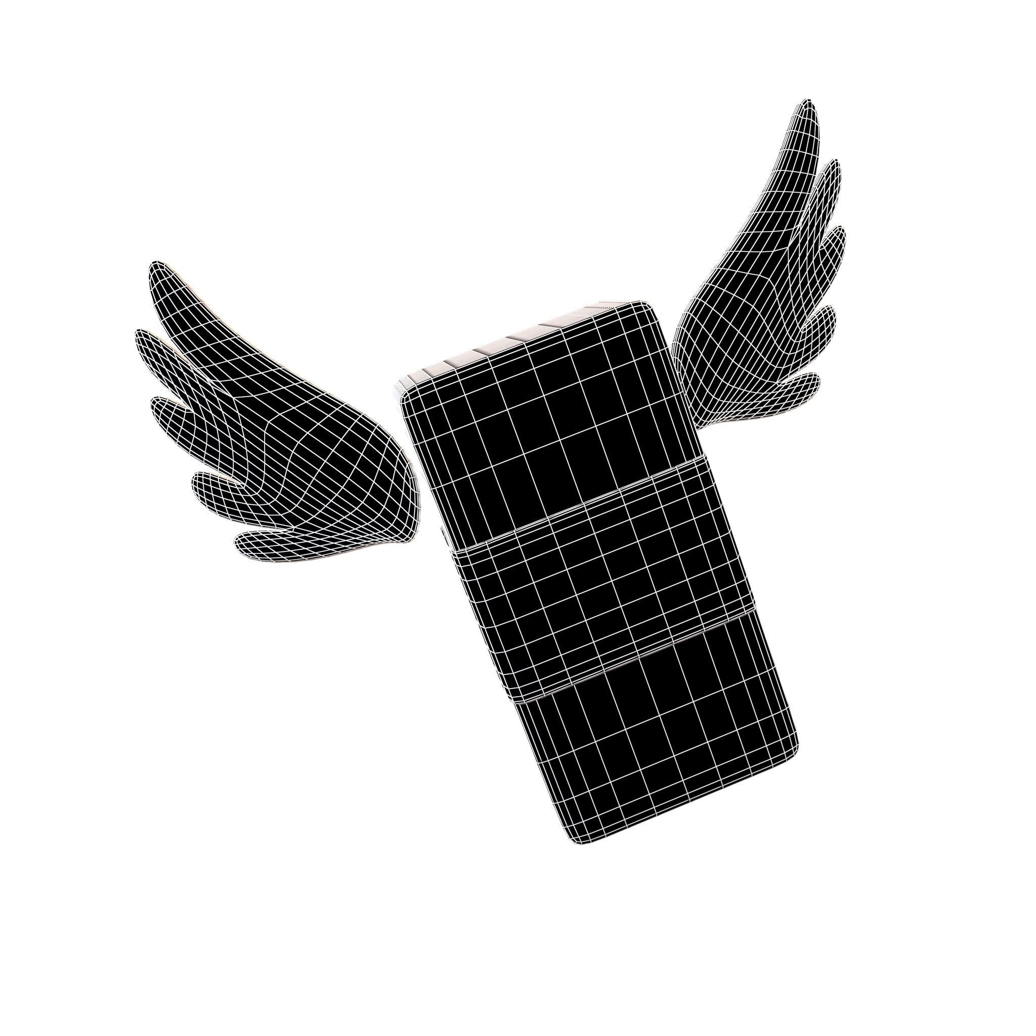 Cartoon Money With Wing V1 003 Low-poly 3D model_4