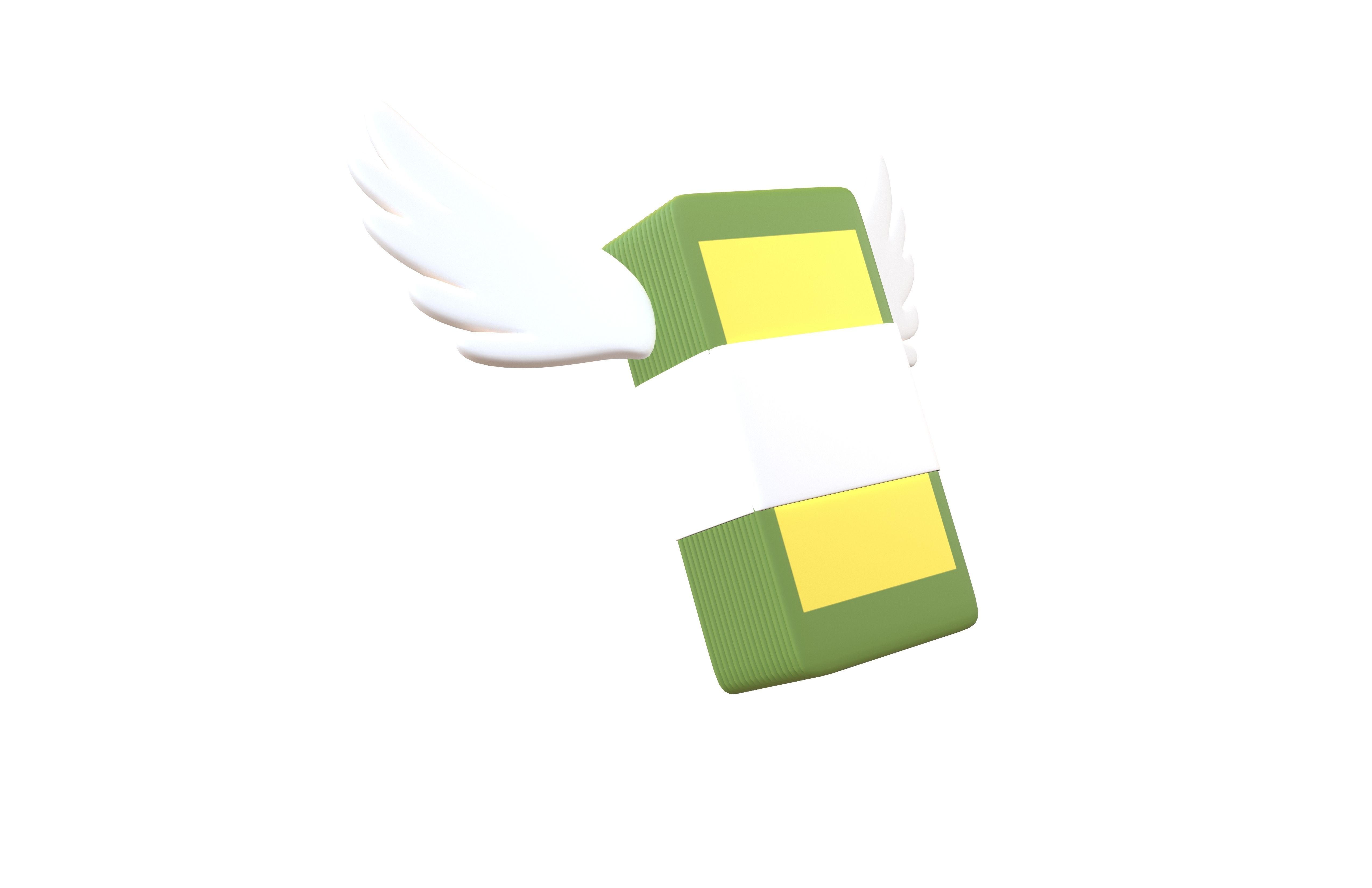 Cartoon Money With Wing V1 003 Low-poly 3D model_3