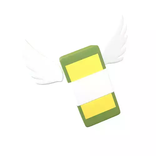 Cartoon Money With Wing V1 003 Low-poly 3D model