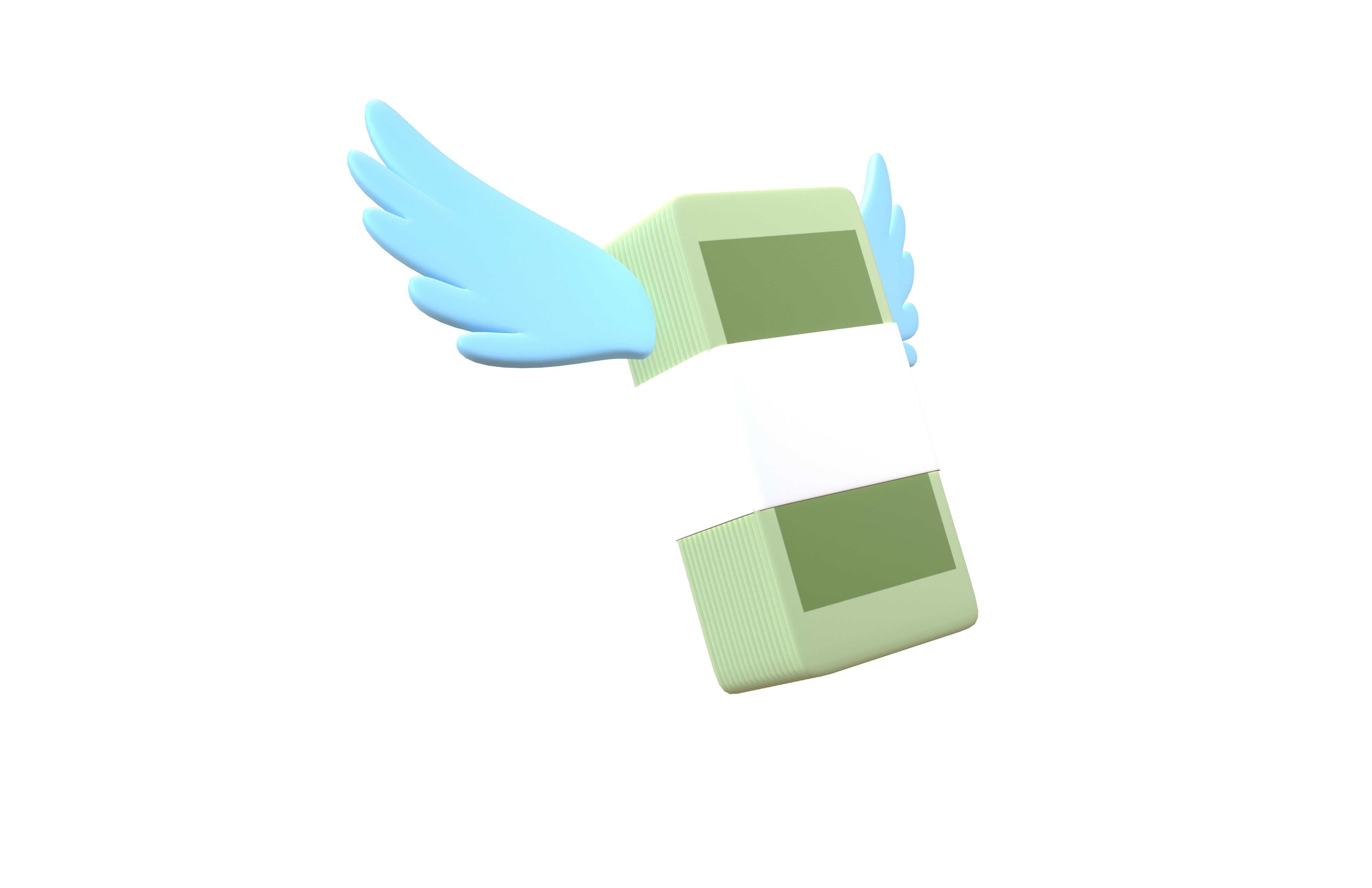 Cartoon Money With Wing V1 004 Low-poly 3D model_2