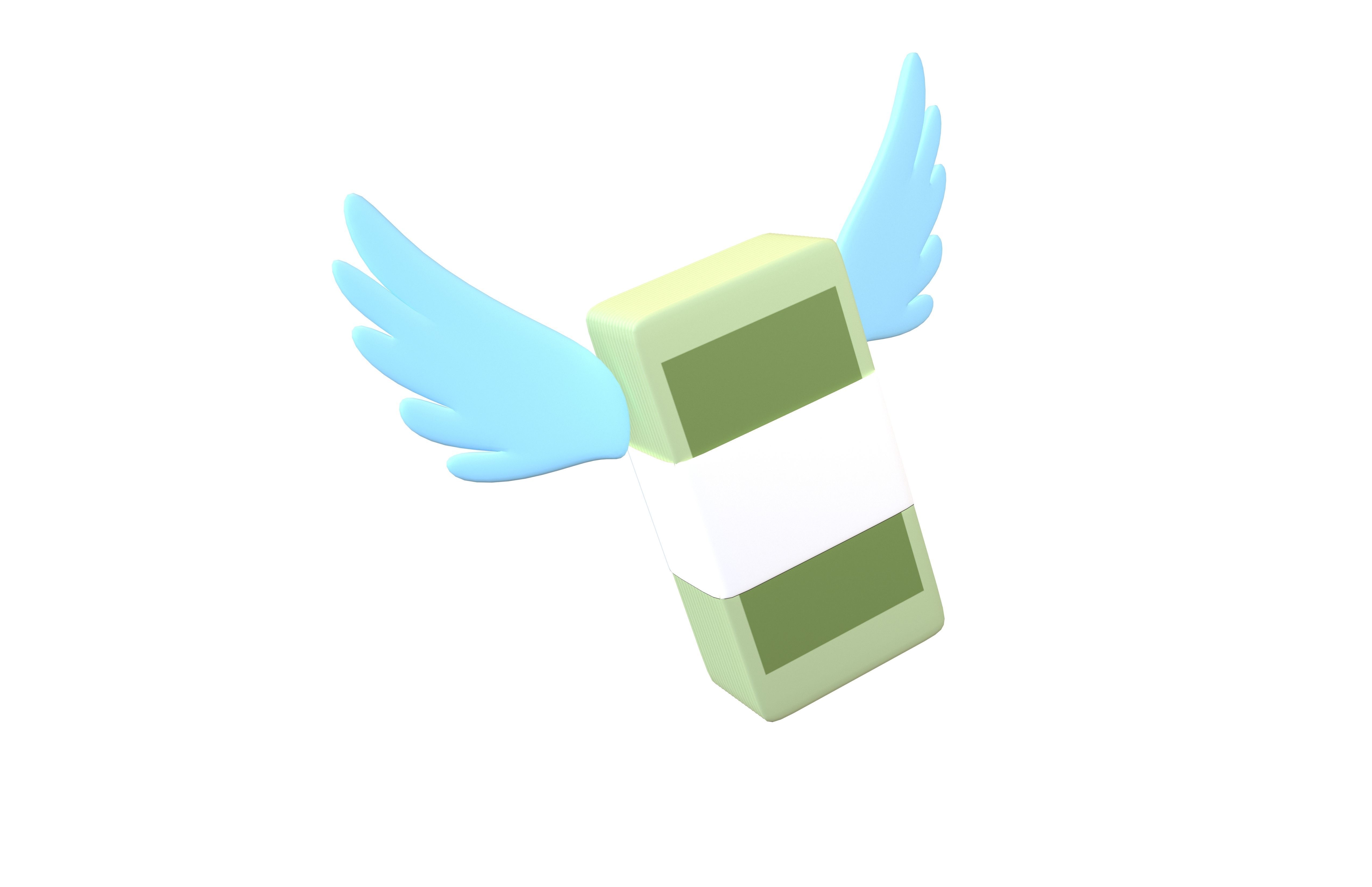 Cartoon Money With Wing V1 004 Low-poly 3D model_1