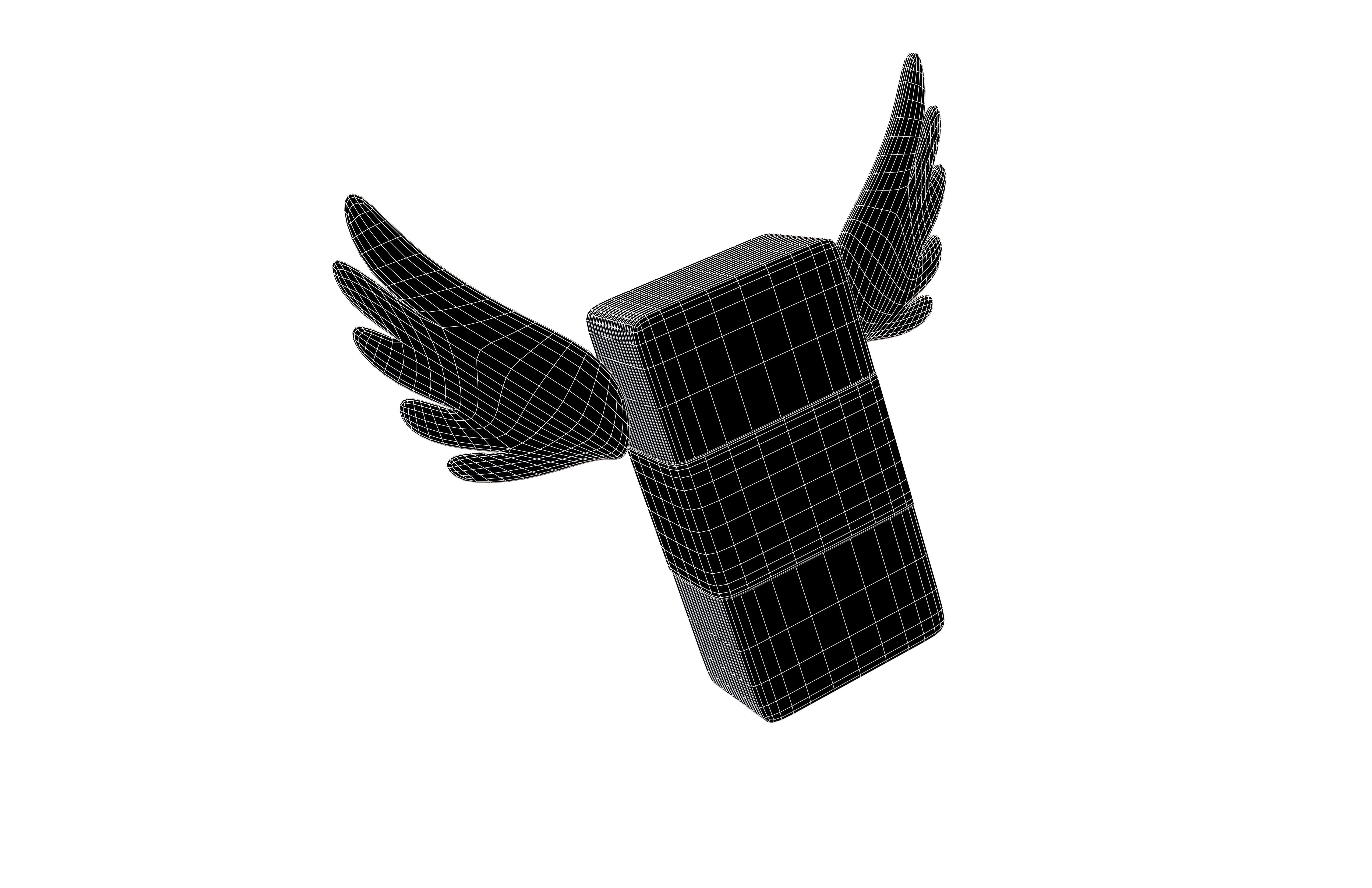 Cartoon Money With Wing V1 004 Low-poly 3D model_5