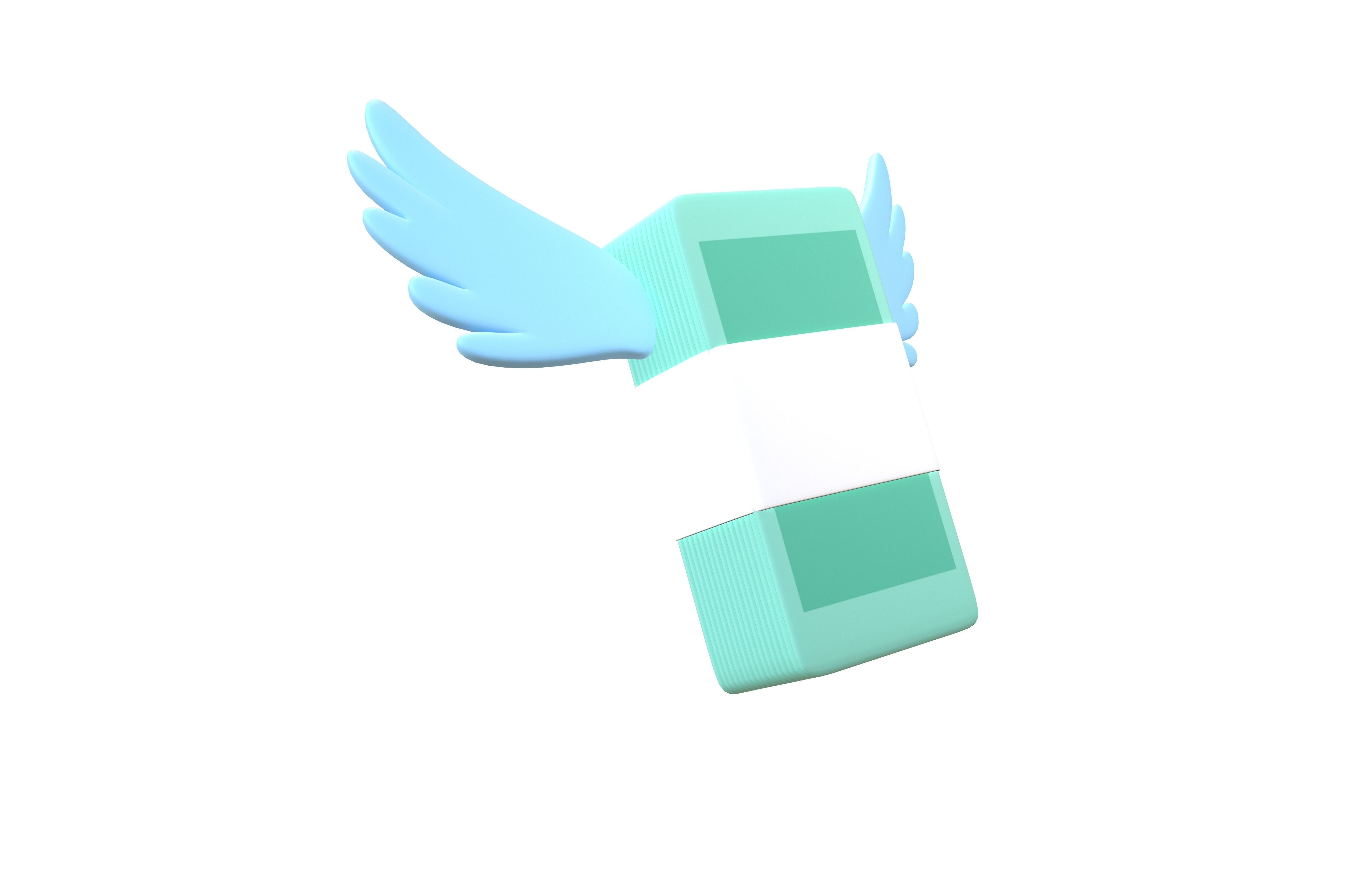 Cartoon Money With Wing V1 005 Low-poly 3D model_3