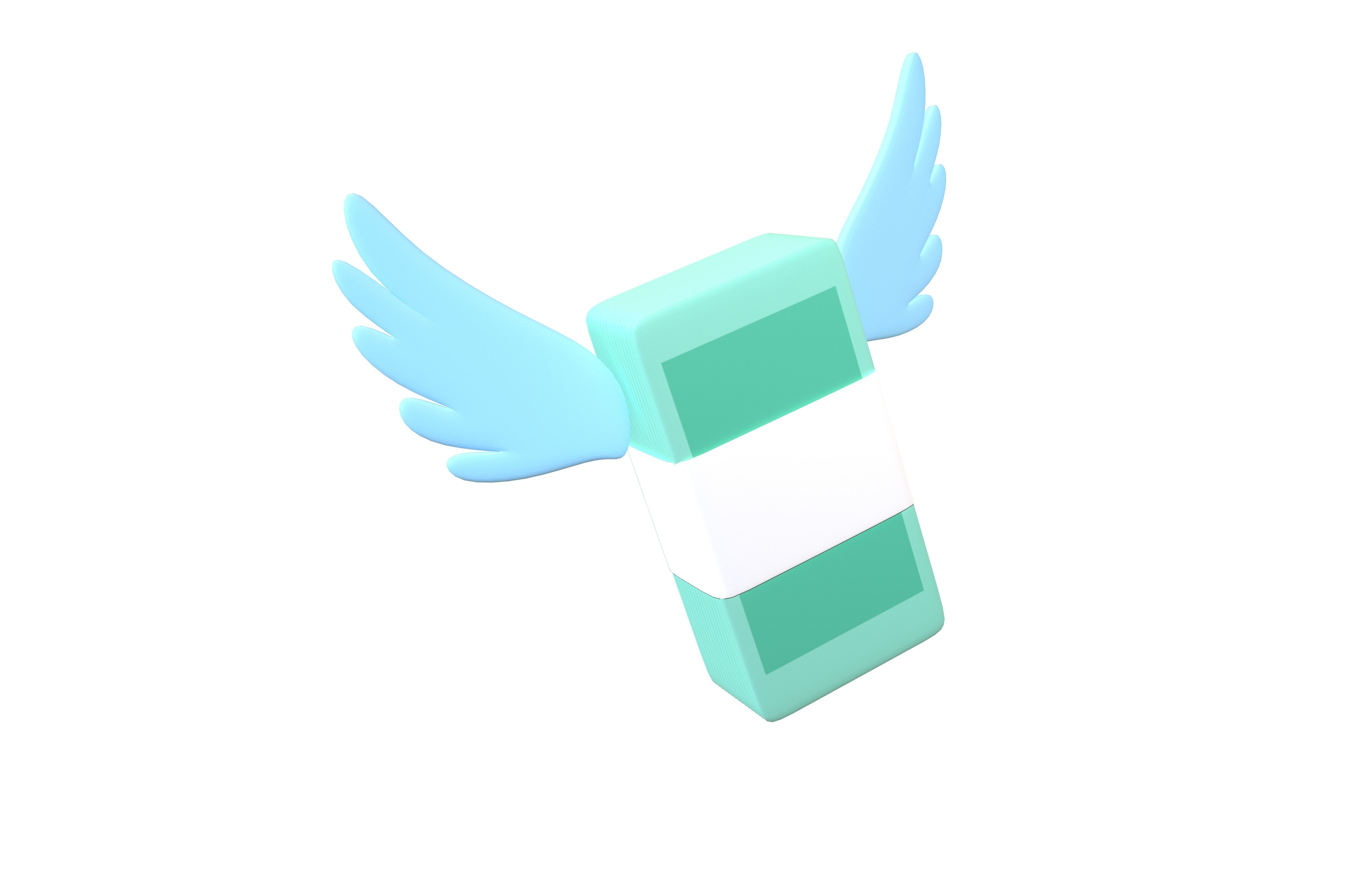 Cartoon Money With Wing V1 005 Low-poly 3D model_1