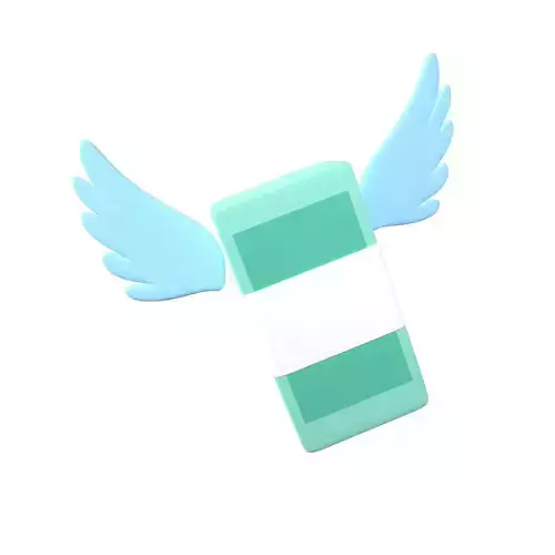 Cartoon Money With Wing V1 005 Low-poly 3D model