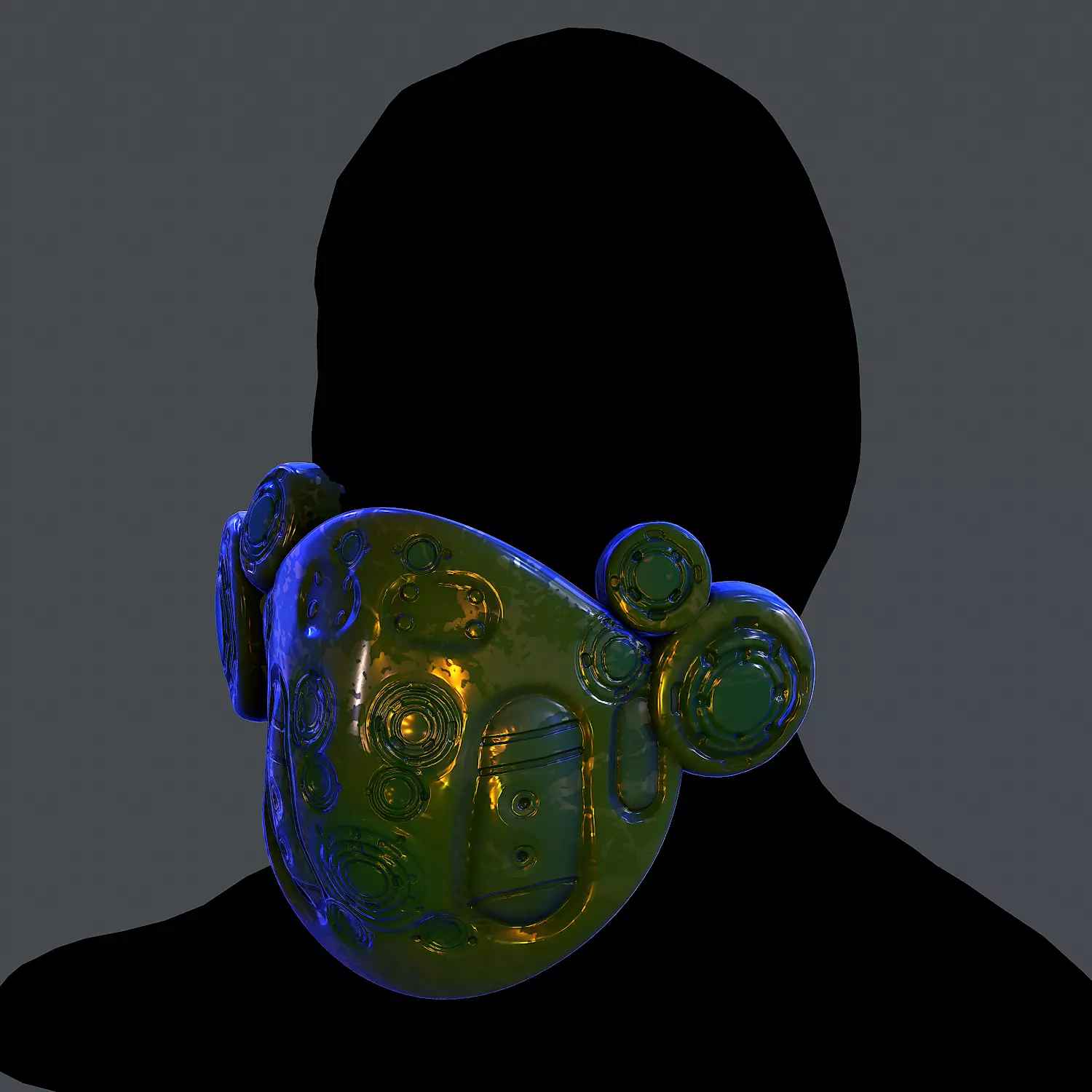 Gas mask helmet scifi Low-poly character art game space Low-poly Low-poly 3D model_0