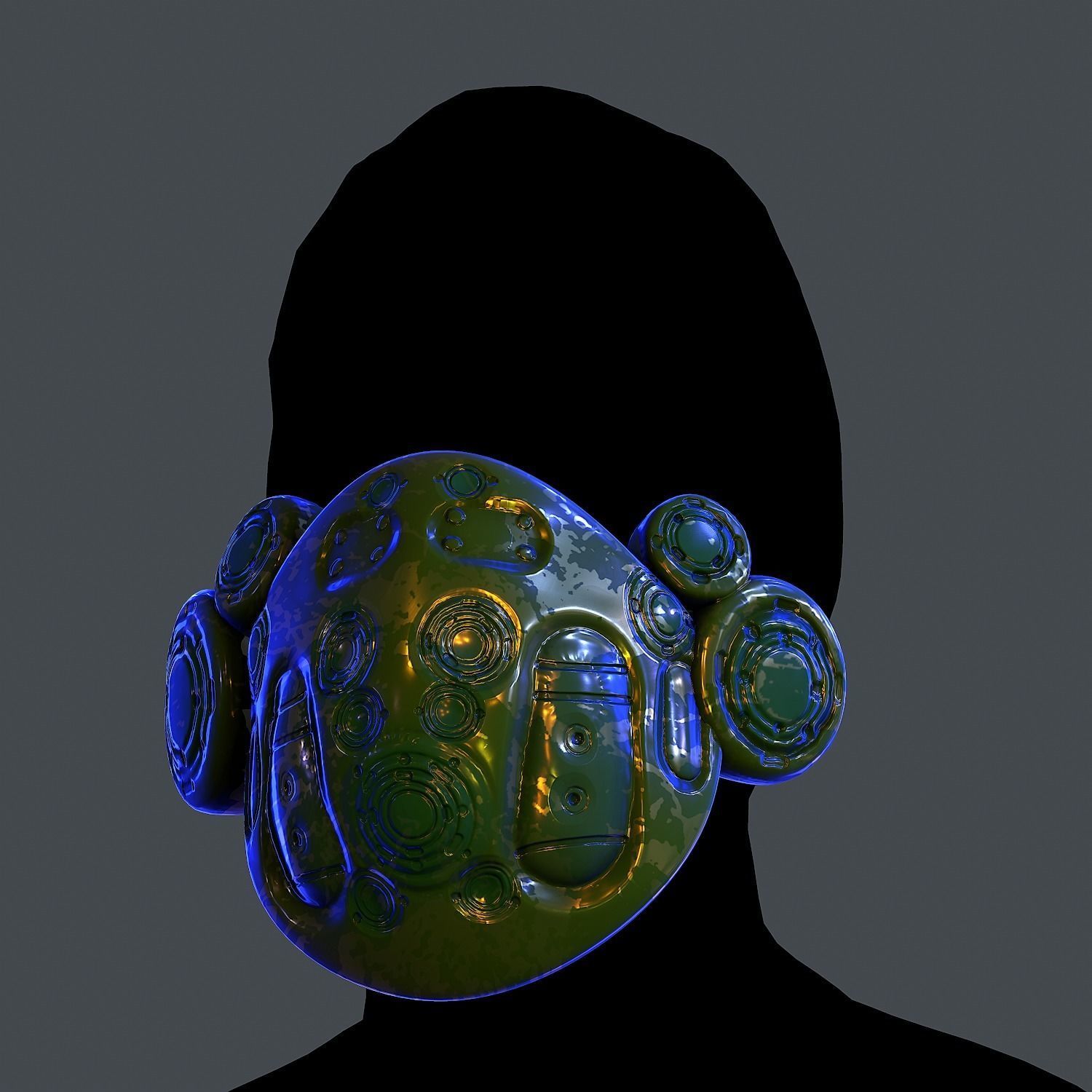 Gas mask helmet scifi Low-poly character art game space Low-poly Low-poly 3D model_1