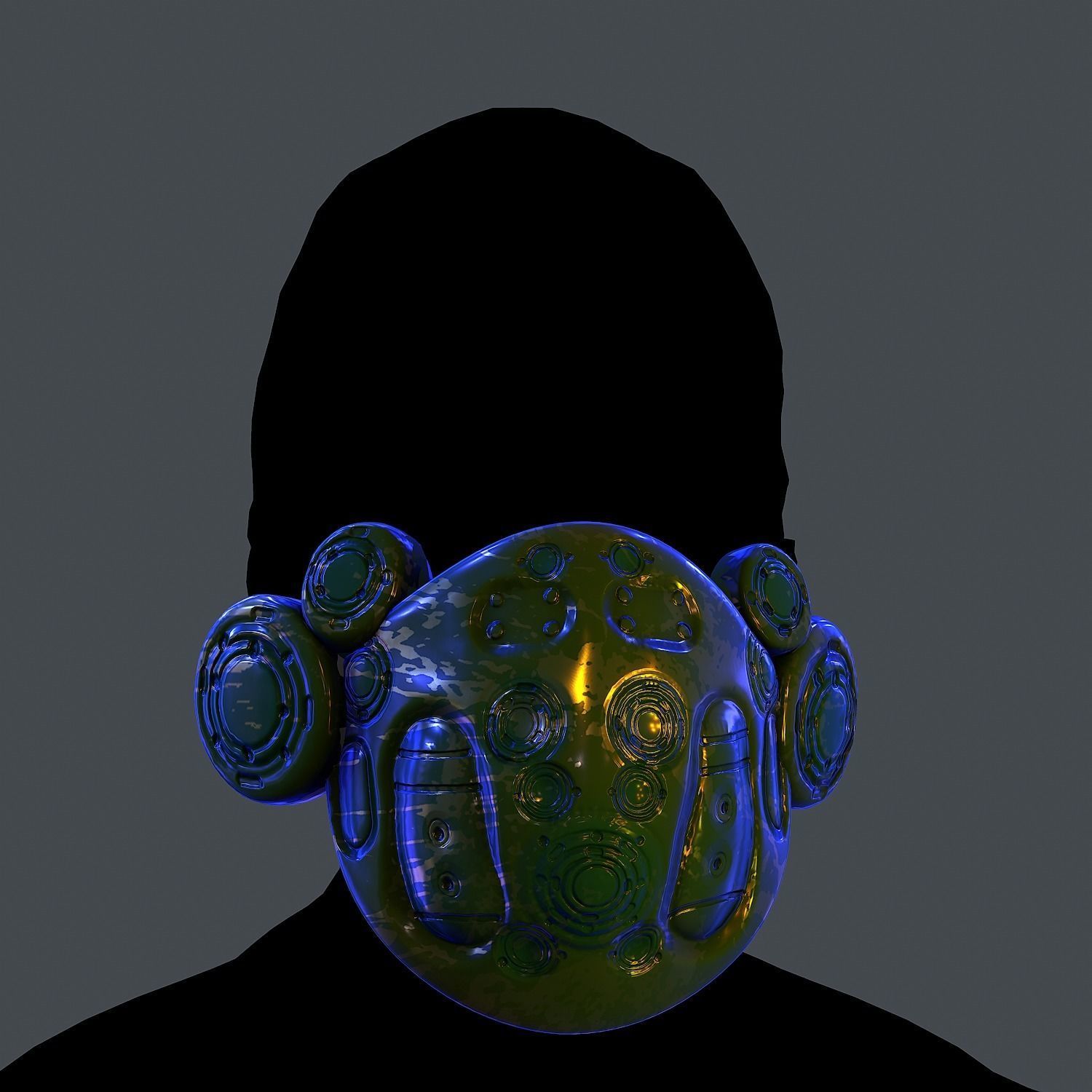 Gas mask helmet scifi Low-poly character art game space Low-poly Low-poly 3D model_2