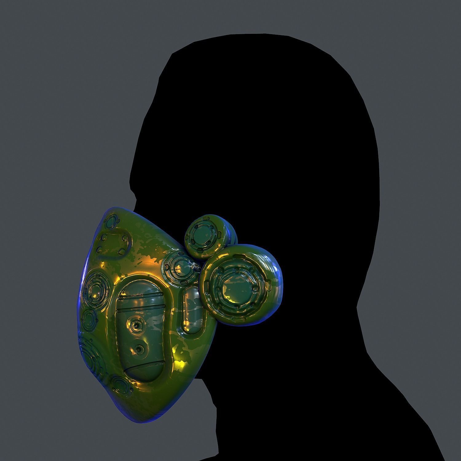 Gas mask helmet scifi Low-poly character art game space Low-poly Low-poly 3D model_4