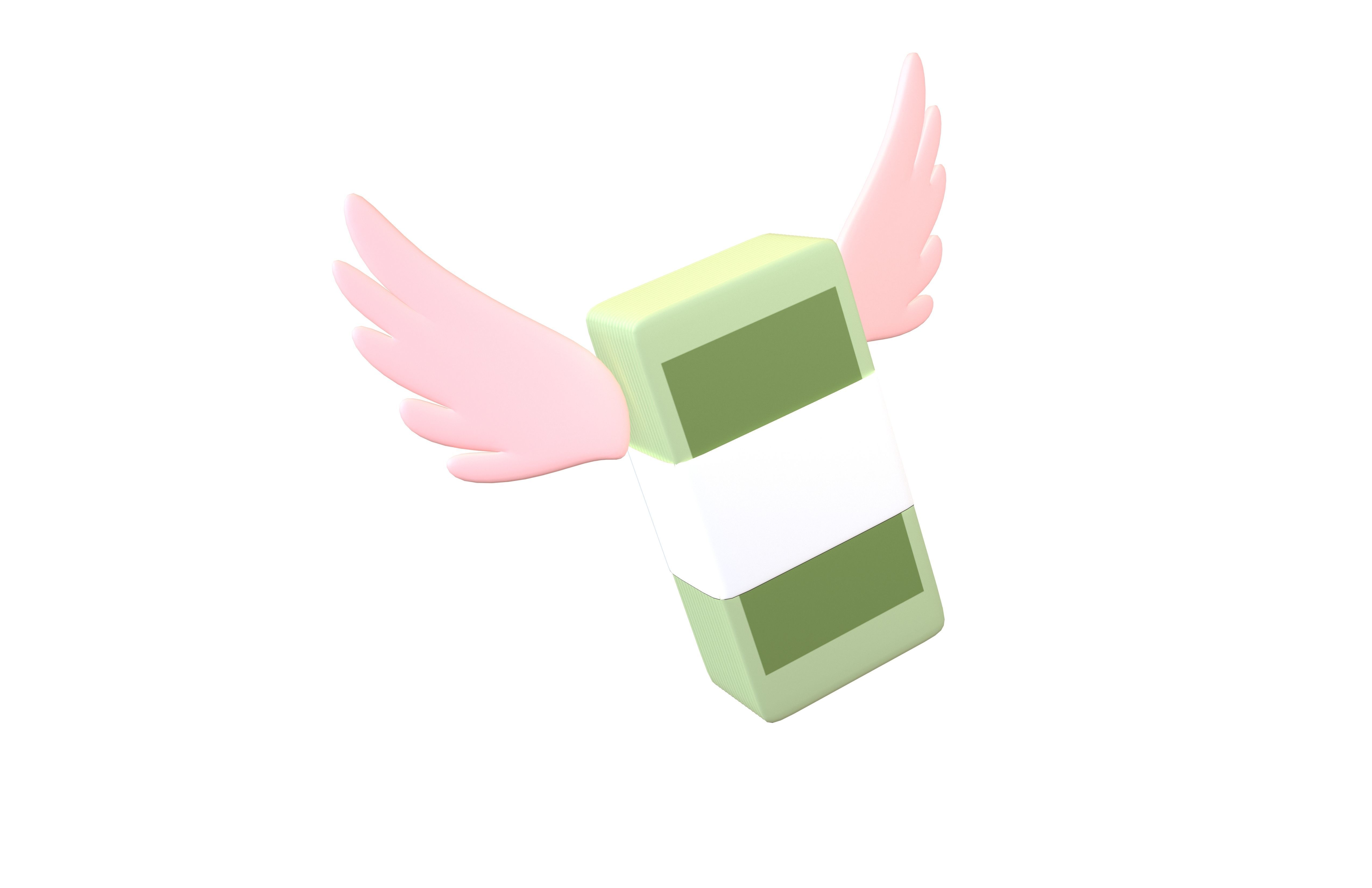 Cartoon Money With Wing V1 007 Low-poly 3D model_1