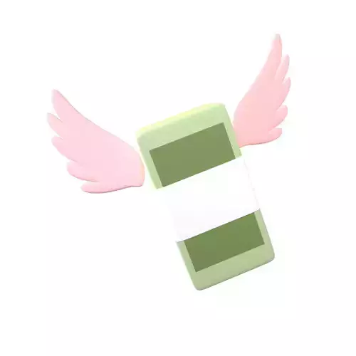 Cartoon Money With Wing V1 007 Low-poly 3D model
