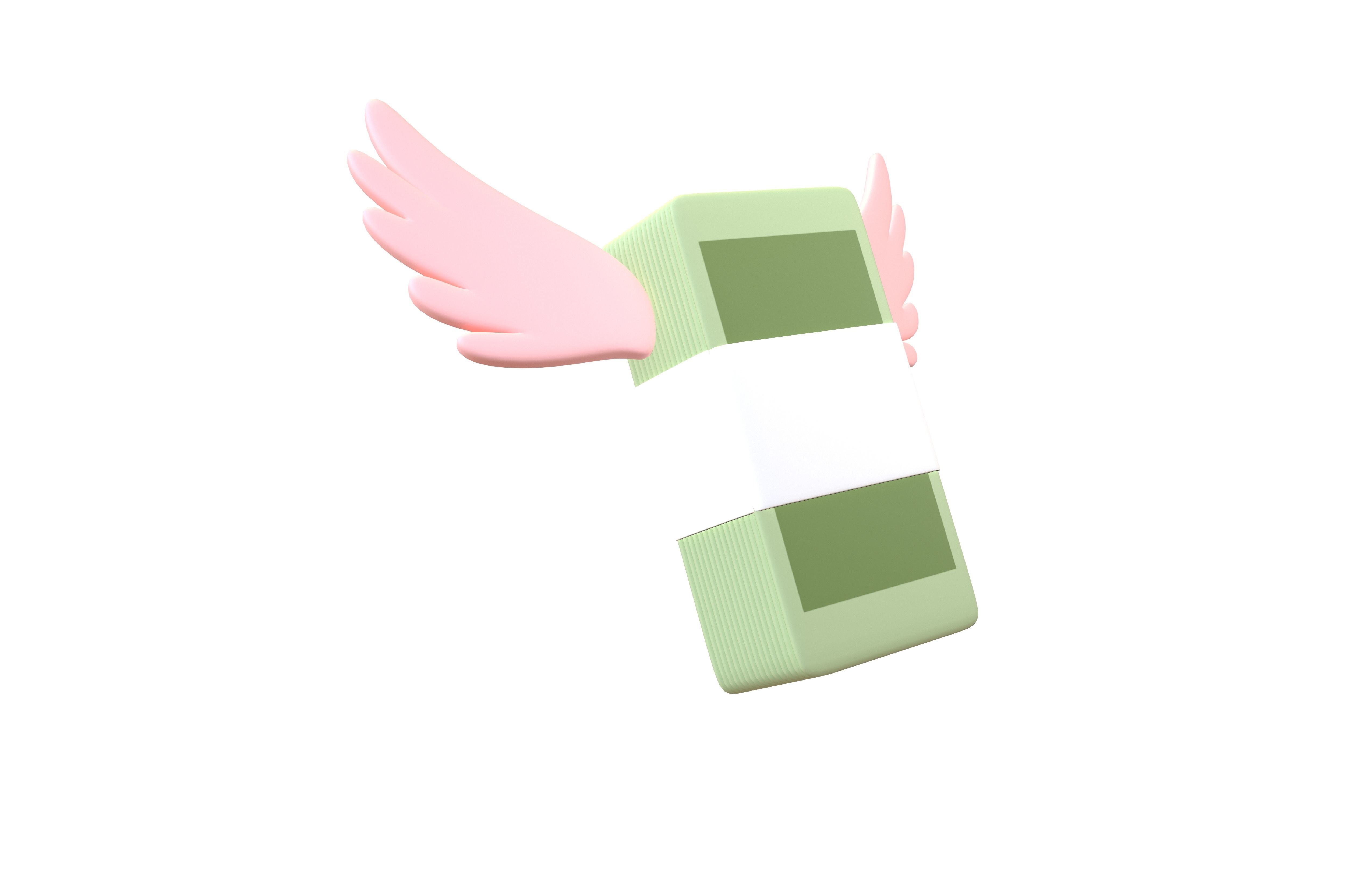 Cartoon Money With Wing V1 007 Low-poly 3D model_3