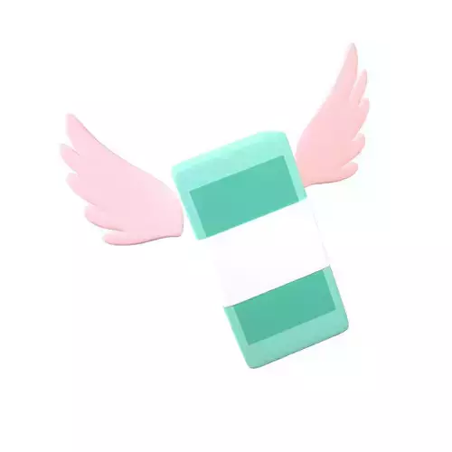 Cartoon Money With Wing V1 008 Low-poly 3D model