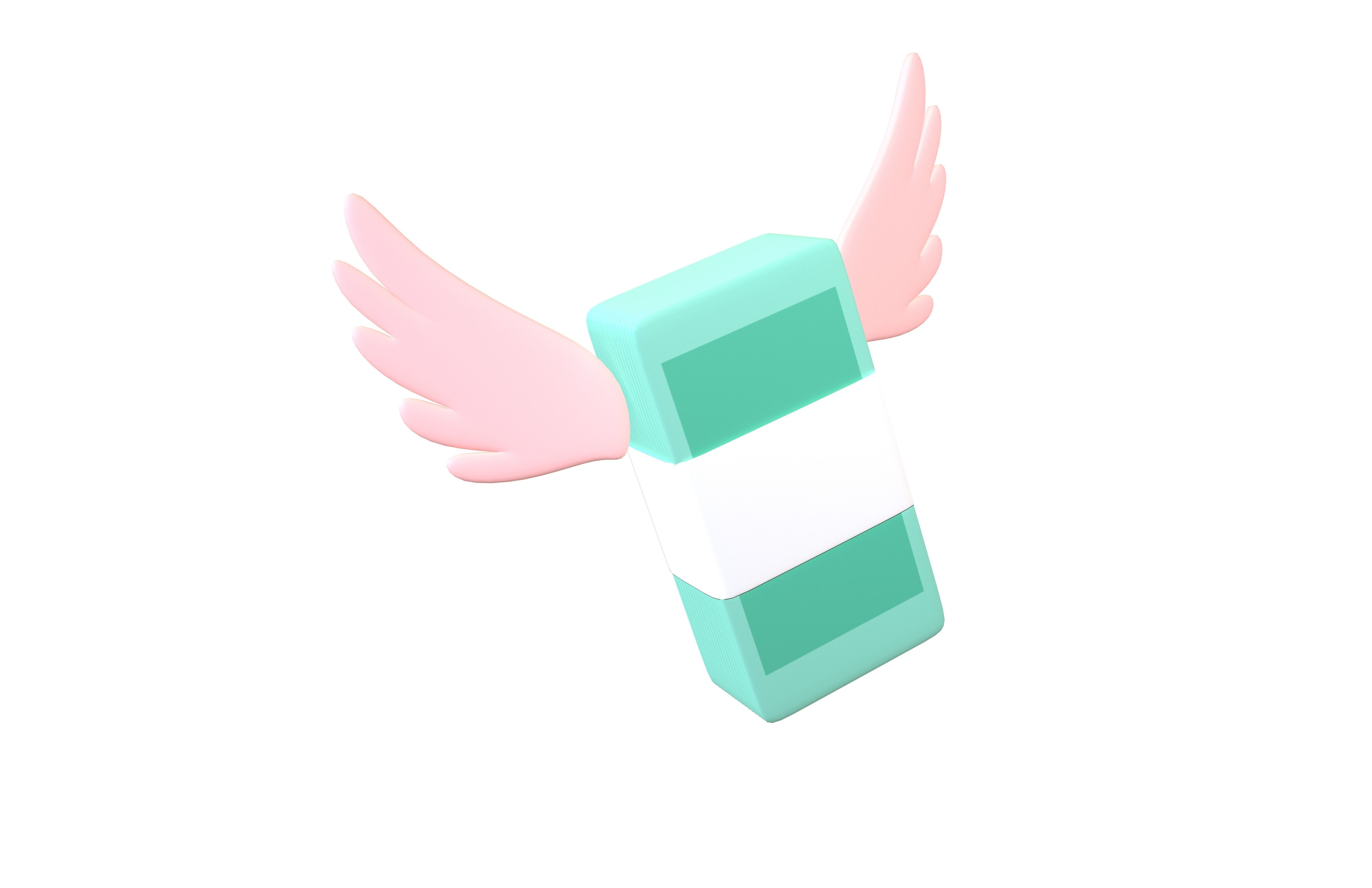 Cartoon Money With Wing V1 008 Low-poly 3D model_1