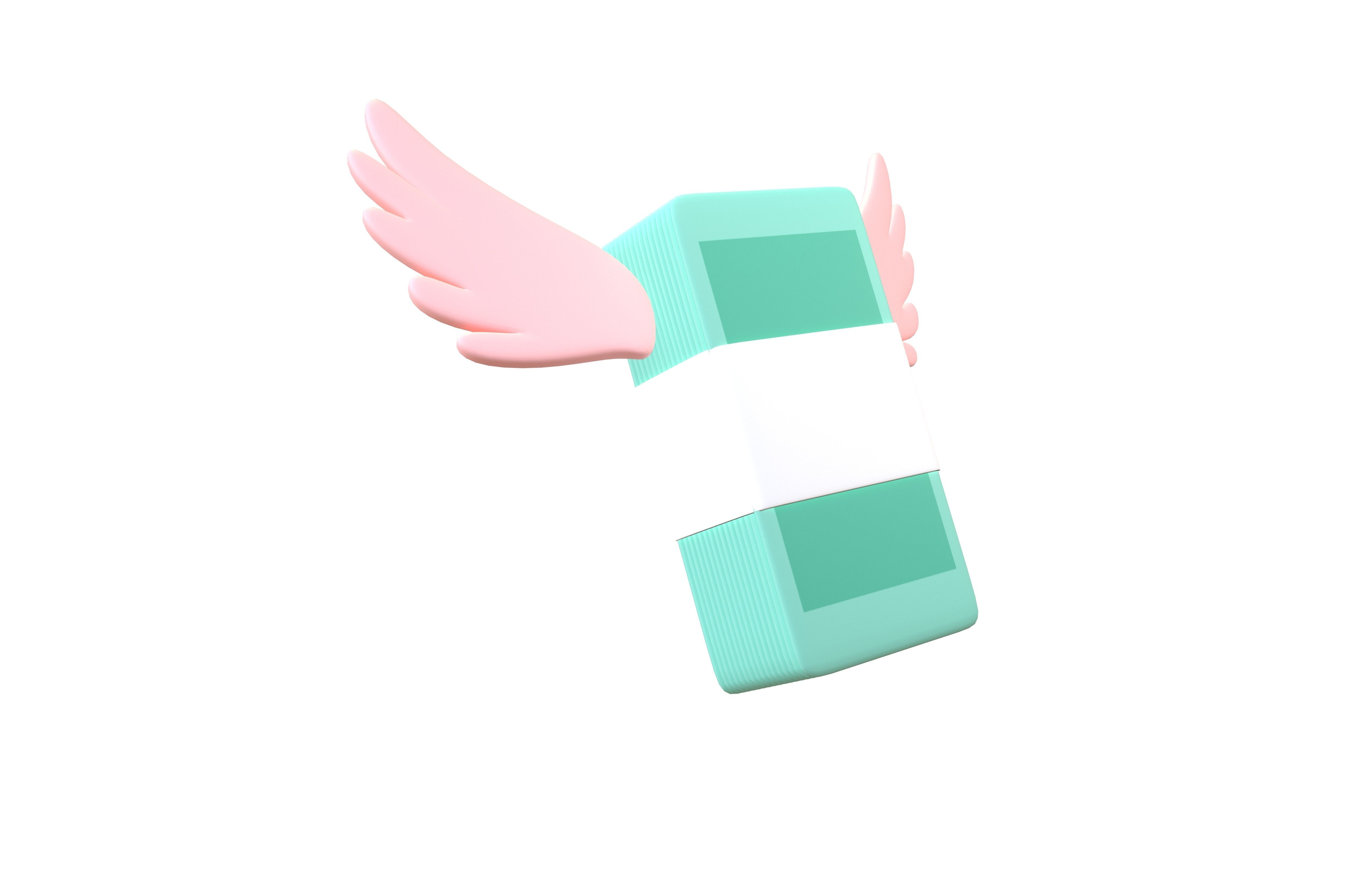 Cartoon Money With Wing V1 008 Low-poly 3D model_3
