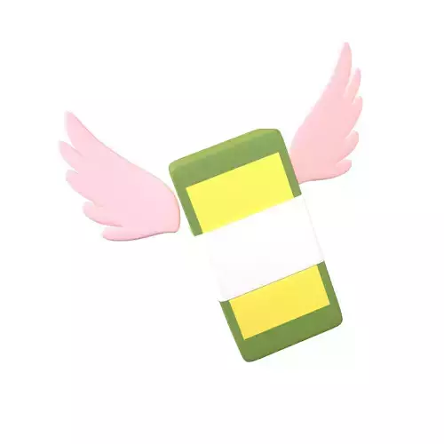 Cartoon Money With Wing V1 009 Low-poly 3D model