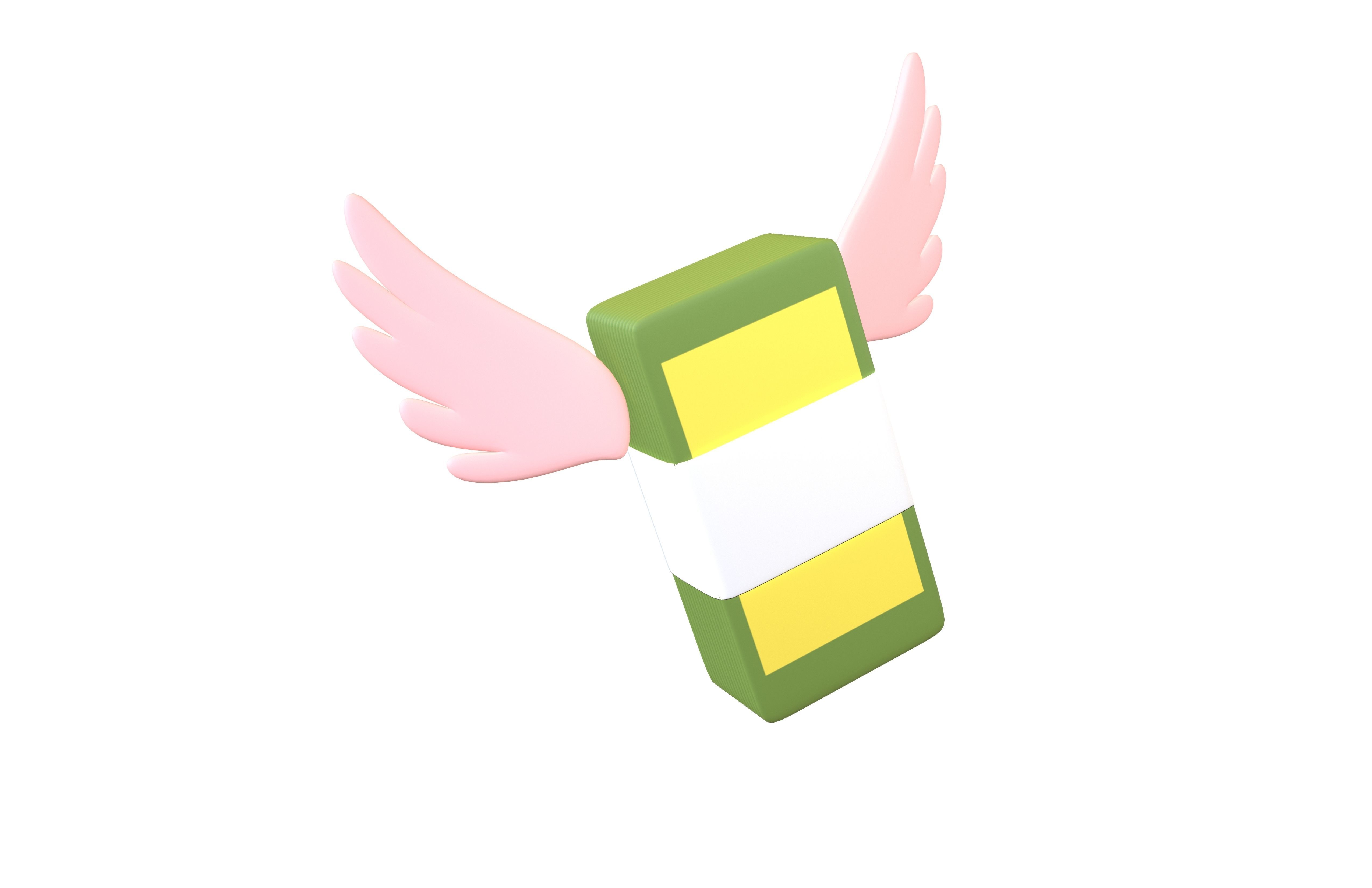 Cartoon Money With Wing V1 009 Low-poly 3D model_1