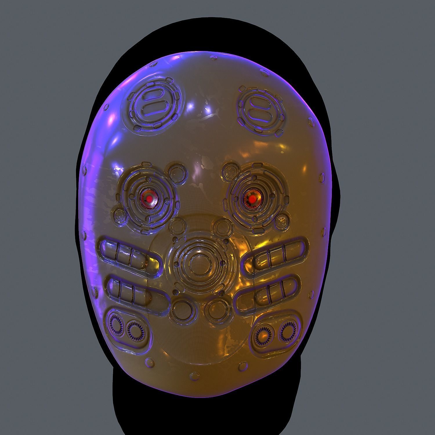 Gas mask helmet scifi Low-poly character art game space   Low-poly 3D model_1