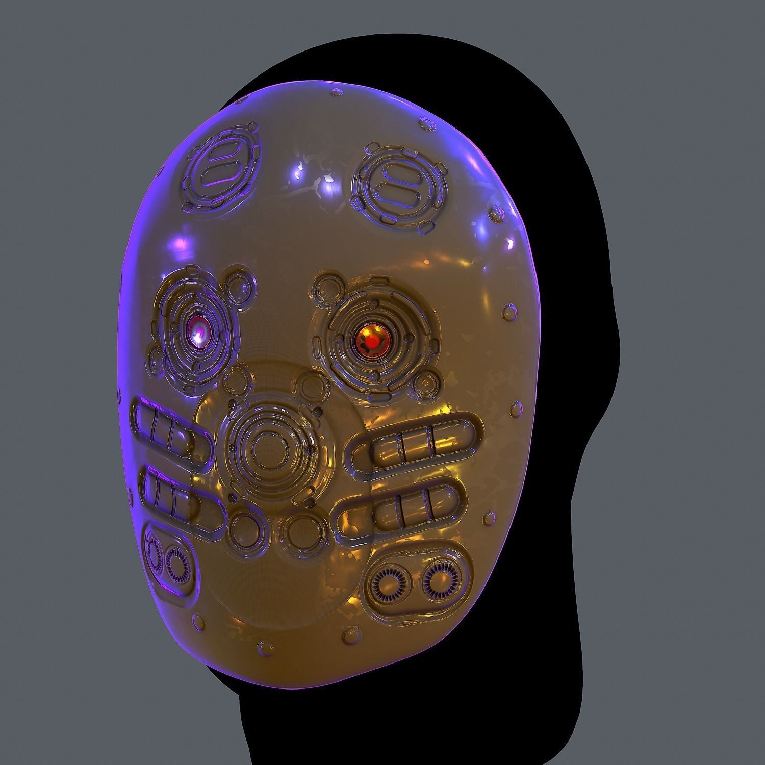 Gas mask helmet scifi Low-poly character art game space   Low-poly 3D model_2